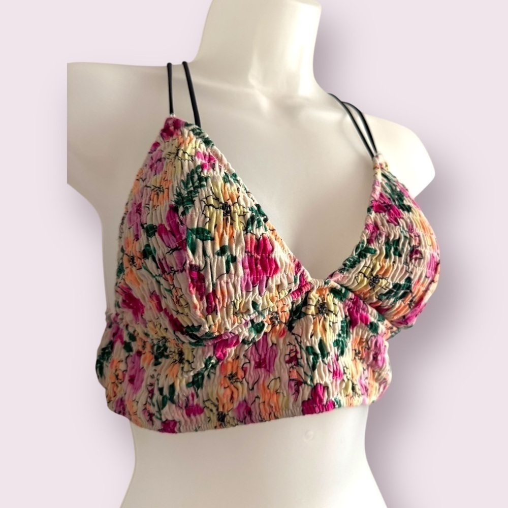 PINK Victoria’s Secret Floral Bralette Multicolor Wireless Size M - Picture 7 of 8